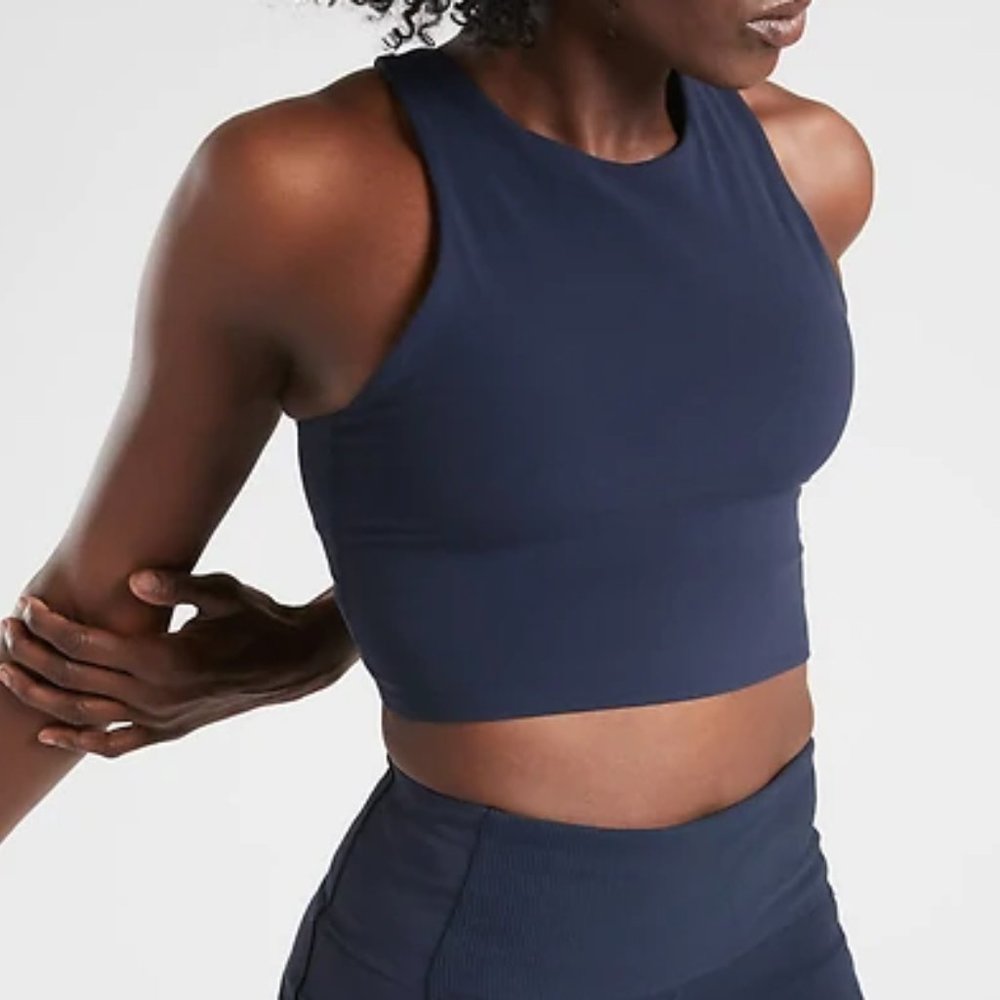 NWT Athleta Navy Conscious Crop Sports Bra